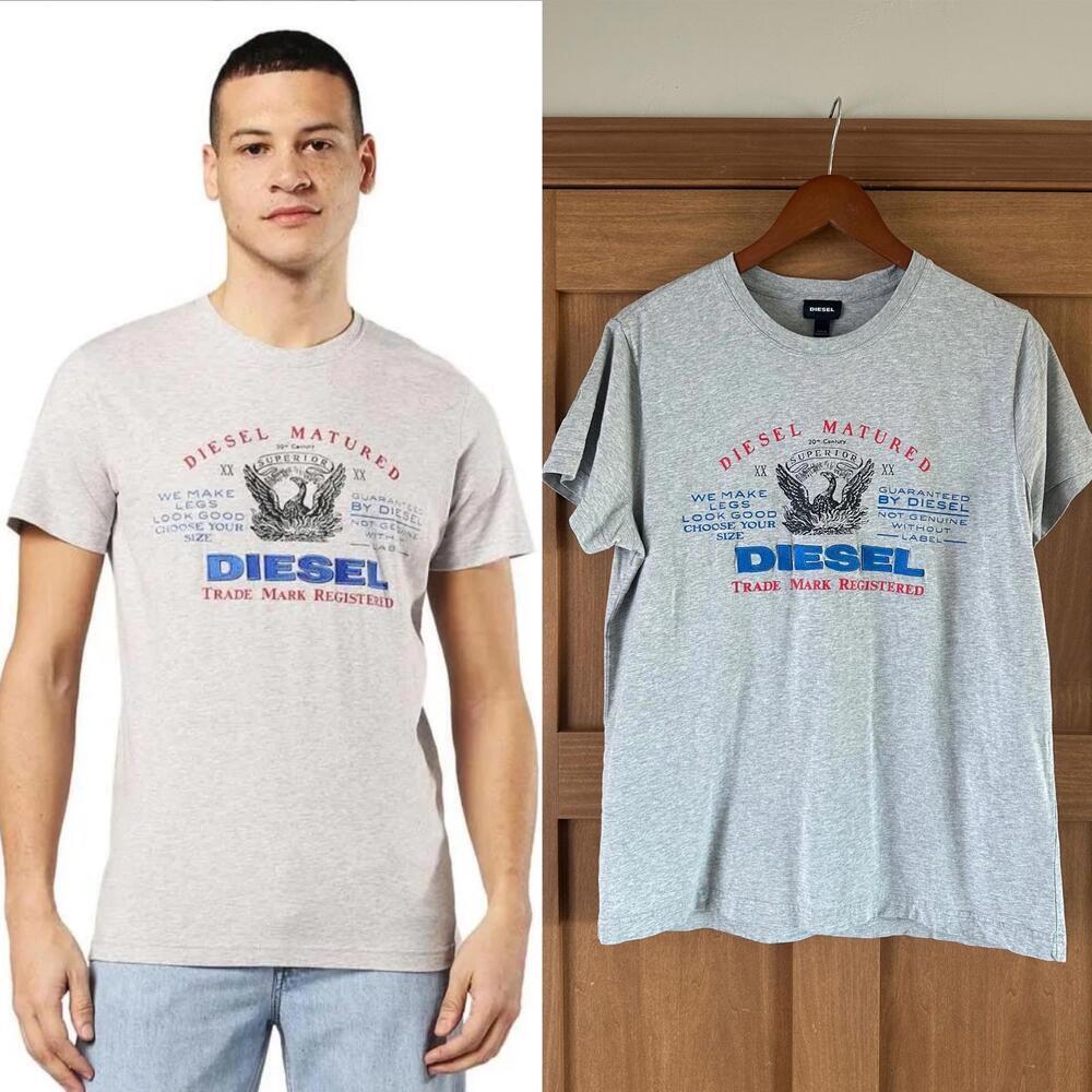 Diesel T-LOGYS Short Sleeve Graphic T-shirt in Grey Men’s size Large​